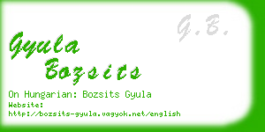 gyula bozsits business card